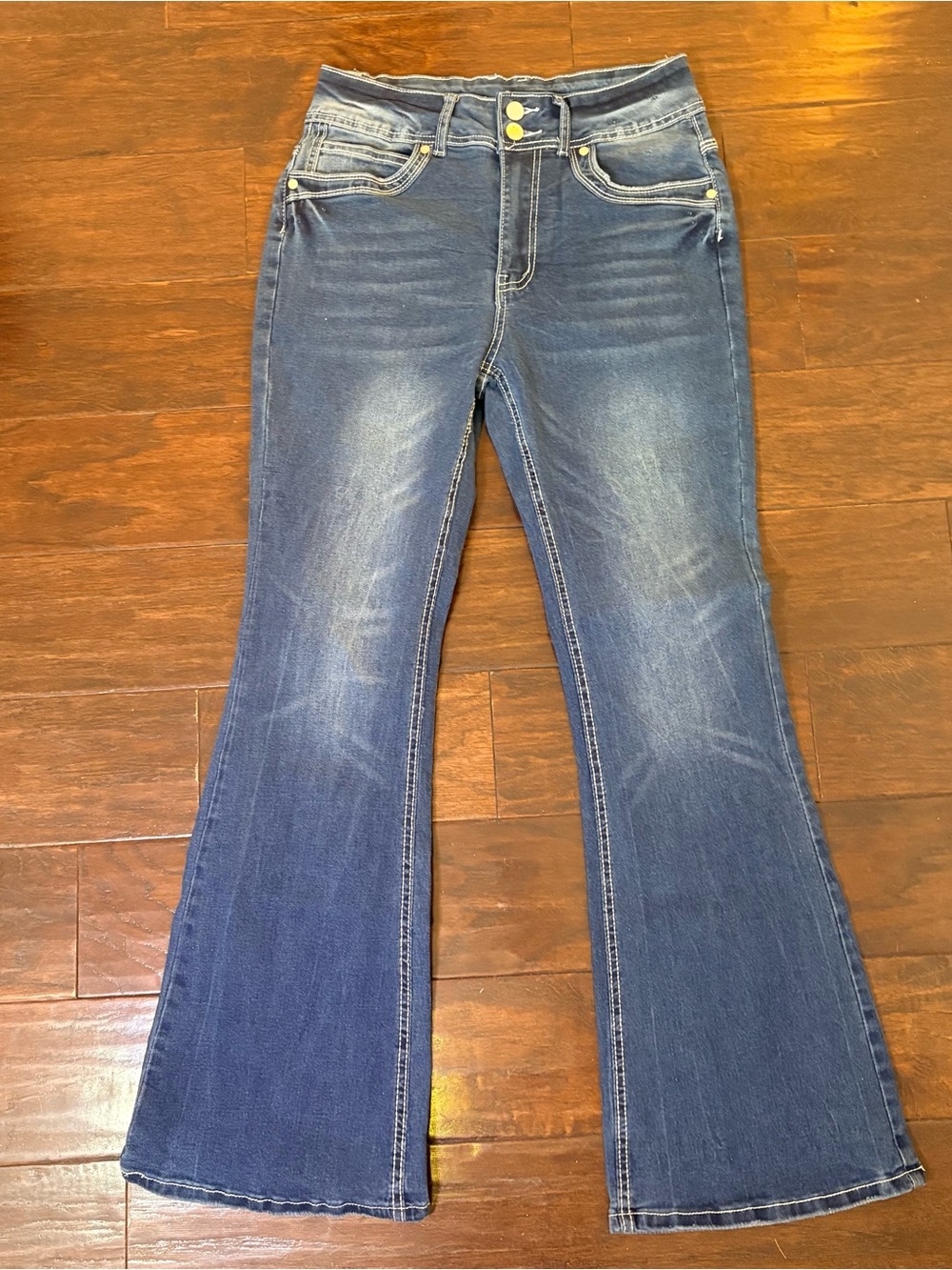 Classic Women's Dark Blue Flare Jeans